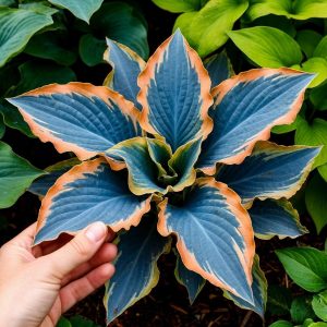 Хоста Океан Вью купить по цене от 960р. в интернет-магазине «Посадика» с доставкой почтой в в Барнауле и по всей России – [изображение №1].